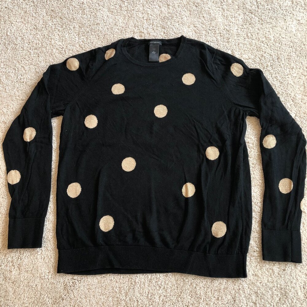 Ann Taylor Black with Gold Dots Sweater Top
